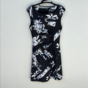Karl Lagerfeld Black and White Sleeveless Sheath Dress
